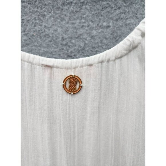 Simply Southern White Boho Style Dress With Floral Embroidery 3/4 Sleeves And Pi - Picture 5 of 6